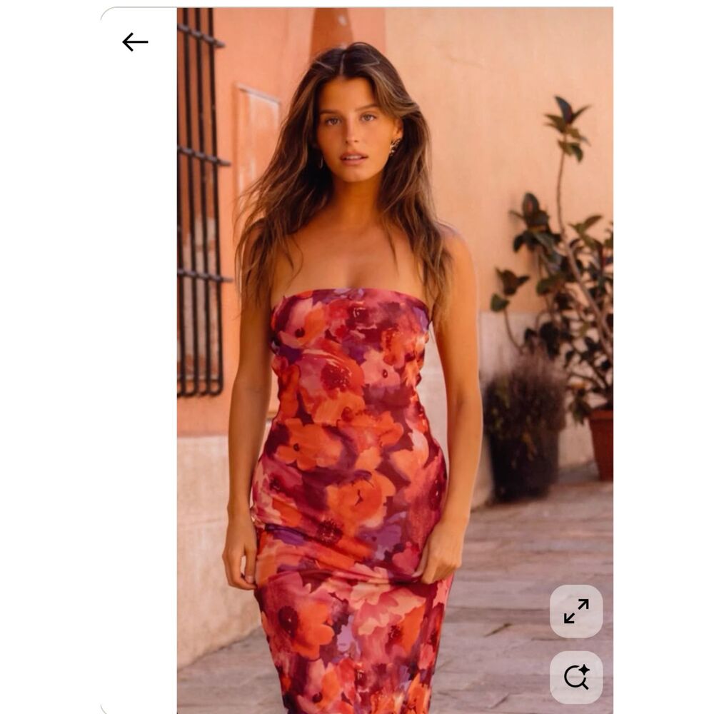 12th Tribe Avani Floral Strapless Maxi Dress
